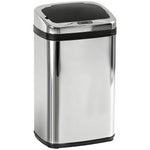 Poubelle de cuisine automatique 30L acier inoxydable, poubelle à capteur de mouvement avec couvercle, 33x25x58cm, argent