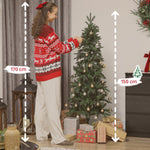 Sapin de Noël artificiel 150 cm, arbre de Noël slim avec 150 lumières 8 modes d'éclairage 431 branches articulées, vert