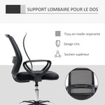 Fauteuil de bureau chaise de bureau assise haute réglable tabouret de bureau pivotant 360° maille respirante