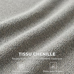 Chaise Bureau Ergonomique, Fauteuil de Bureau en Chenille avec Hauteur Réglable, Dossier Incurvé, Gris