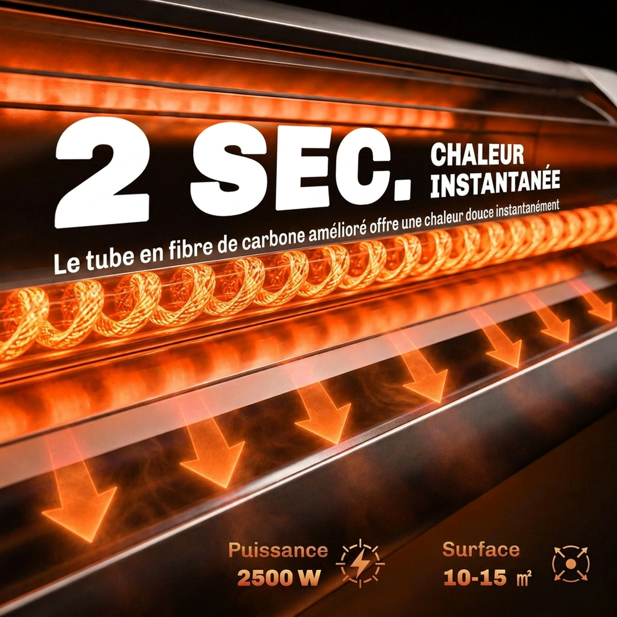 Radiateur Infrarouge sur Pied 2500 W IP65, Télécommande, Minuterie, 3 Niveaux, Hauteur Réglable, 87x81x180cm, Noir