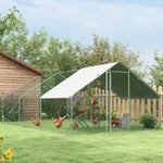 Enclos poulailler chenil volière extérieur 18 m² - Parc grillagé dim. 6L x 3l x 2H m Acier galvanisé
