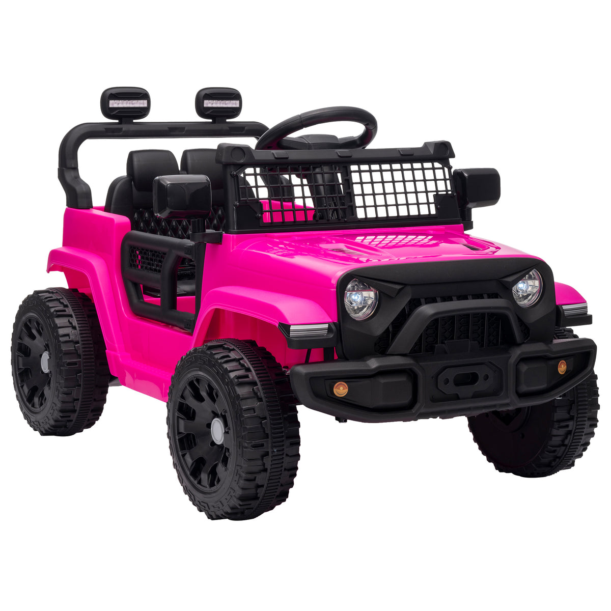 Elektro-Kinderauto 12V, Elektro-Buggy für Kinder, 2-4 km/h, 2 Motoren, Fernbedienung, Lithium-Akku, Rosa