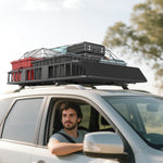 Porte-bagages Galerie de toit pour voiture en métal réglable en longueur de 109 à 162L cm Charge max 100kg