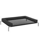 Lit surélevé pour chien rafraichissant, lit de camp pour chiens intérieur extérieur portable, 130 x 90 x 30 cm, noir