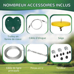 Kits de tyroliennes pour enfants 6-10 ans poignée antidérapante corde réglable dispositif de protection d'arbre