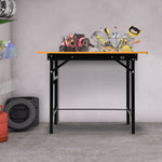 Opvouwbare werkbank, inklapbare werktafel met liniaal en gradenboog, MDF-werktafel 100 x 60 x 75,5 cm, geel/zwart