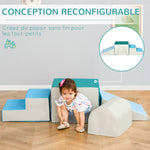 4PCS Module motricité bébé parcours motricité bébé en mousse EPE pour enfants d'âge préscolaire, multicolore