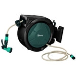 Enrouleur Tuyau Arrosage Mural 30 m x Ø 15 mm Dévidoir Automatique de Tuyaux d'Eau Rétractable Automatique vert