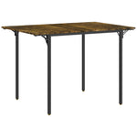 Table de salle à manger avec 2 rabats style industriel, extensible, table à abattant pour 2-4 personnes