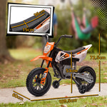 Moto électrique pour enfant moto cross pour enfants de 3 à 6 ans 2 moteurs 12V vitesse 5 km/h 109,5x60x72,5cm orange