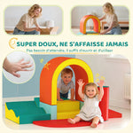 Parcours motricité bébé 10PCS, module motricité bébé en mousse EPE avec housse en revêtement PU, multicolore