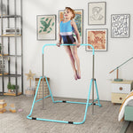 Barre fixe de gymnastique pour enfants pliante hauteur réglable de 88 à 128 cm vert