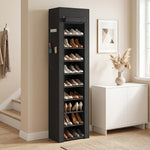 Étagère à Chaussures 20 Paires 10 Niveaux, Range-Chaussures en Métal avec Housse Anti-Poussière, Noir