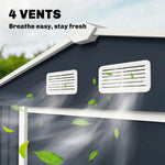 Abri de jardin 5,4 m² 2,77 x 1,95 x 1,92 m kit de fondation porte coulissante ventilations acier galvanisé, gris foncé