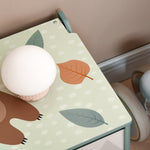 Coffre à jouet enfant coffre de rangement enfant couvercle rabattable motif de forêt coins arrondis 60 x 37 x 39 cm vert