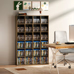 Meuble de rangement multimédia 456 CD/ 336 DVD - bibliothèque en bois avec étagères réglables, 89 x 130,5 cm, marron