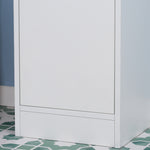 Armoire salle de bain haute, meuble de rangement colonne avec miroir, 2 portes, étagères réglables, 30x28x170cm, blanc