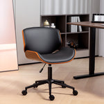 Chaise de bureau sans accoudoirs, fauteuil de bureau ergonomique, hauteur réglable et pivotant 360°, 52x54x84cm, noir