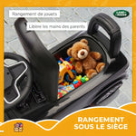 Porteur enfants voiture sous licence Land Rover, véhicule à pousser, klaxon, sons de moteur, rangement sous siège, noir