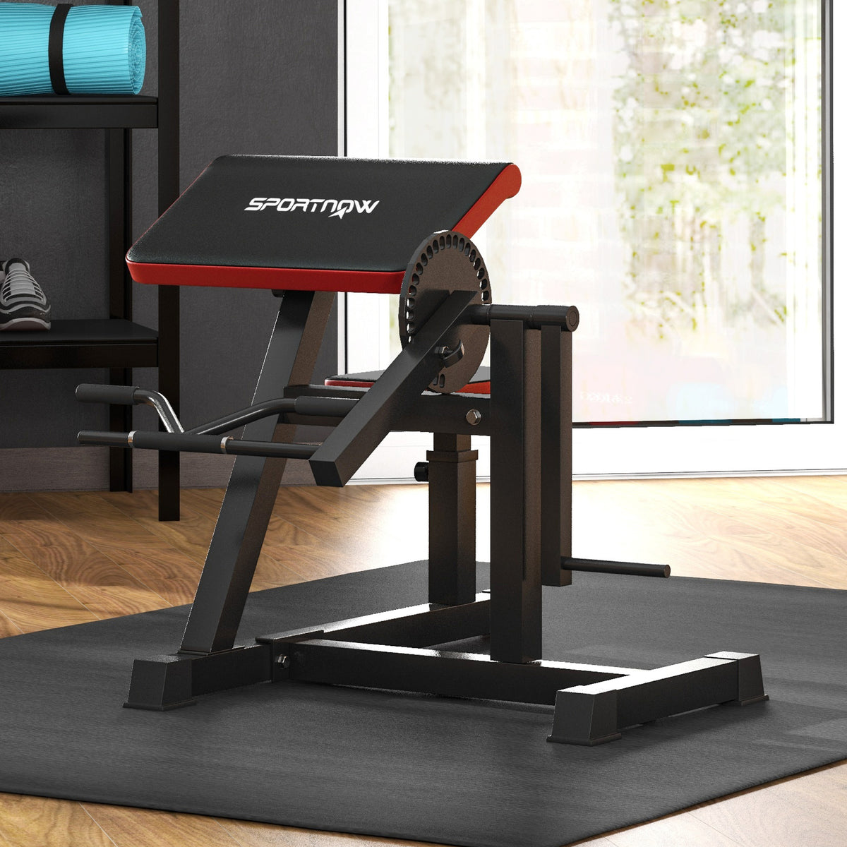 Bizeps-Hantelbank, 2-in-1 Bizeps-/Trizeps-Maschine, Sitzhöhe 5-fach verstellbar 105x95x80 cm schwarz