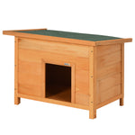 Niche pour chien chat en bois sur pied chenil toit ouvrant bitumé pin massif pré-huilé 85 x 58 x 58 cm