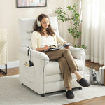 Fauteuil relax électrique massant et chauffant, fauteuil inclinable, repose-pieds, moteur silencieux, 82x99x106cm, crème