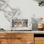 Mini forno elettrico 10L 1 griglia e 1 vassoio temperatura regolabile da 100°C a 230°C Timer 60 min 36,5x26x22 cm crema