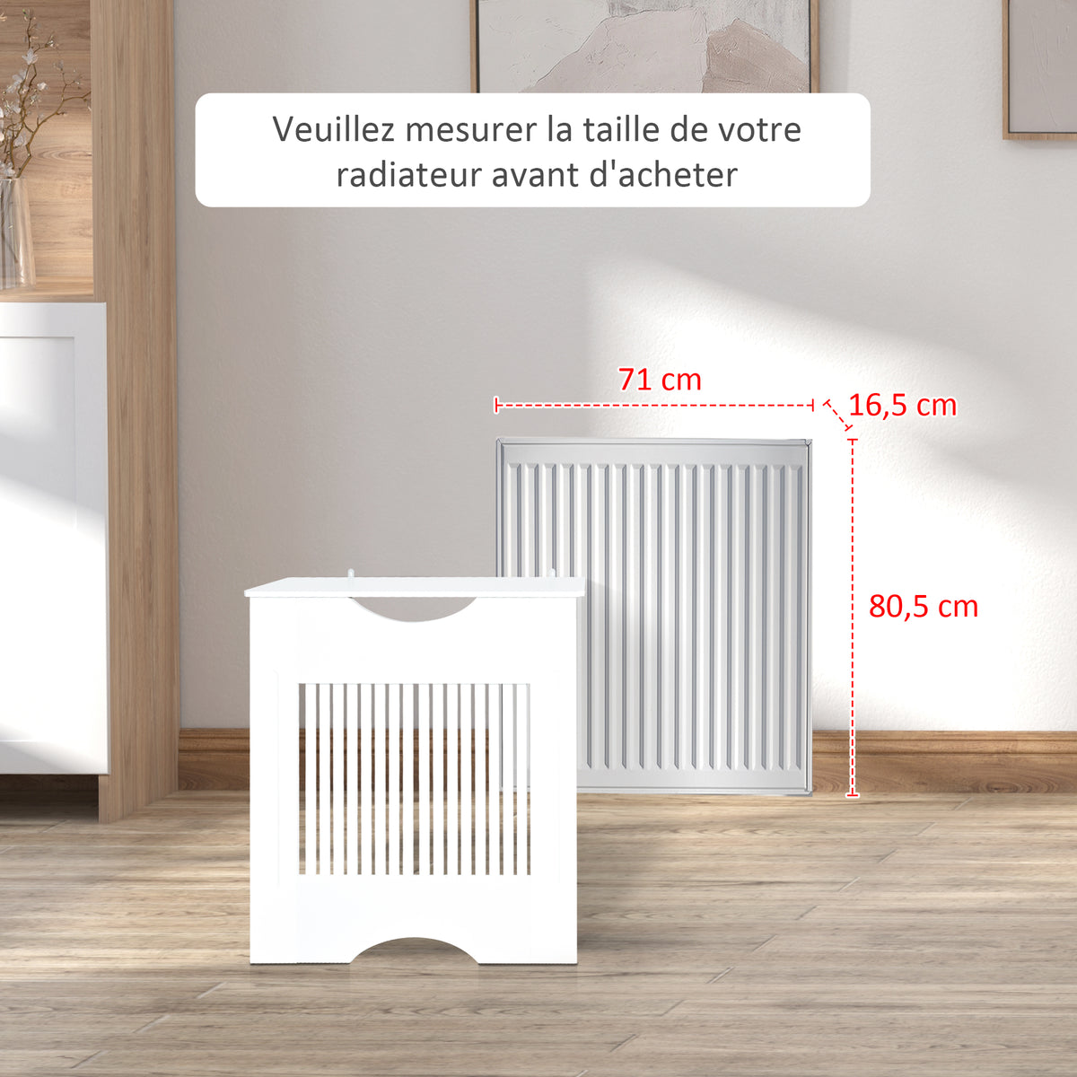 Cache-radiateur à lattes Couvercle de Radiateur en bois Design contemporain pour Salon Salle de Séjour