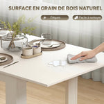 Extendable dining table, rectangular kitchen table, for 6-8 people, 140-180 x 80 cm, white