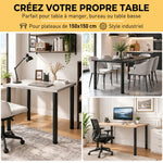 Set di 4 gambe per tavolo in metallo, stile industriale, con viti autofilettanti e piedini regolabili, 73 x 6 x 6 cm, nero