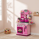 Cuisine enfant accessoires 33 PCS jouet d'imitation pour enfant dinette enfant 3-6 ans lumières et sons réalistes rose