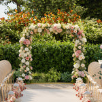Goldener Metall-Hintergrundbogen für Hochzeiten, 2 m, Gartenbogen, Hochzeit, Blumen-Ballonbogen