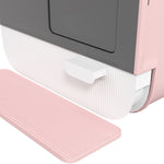 Lettiera per gatti con porta basculante, paletta e filtro inclusi, dim. 43L x 44P x 47A cm, rosa