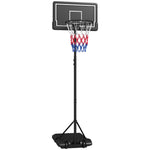 Panier de basket extérieur hauteur ajustables 182-213/220-250 cm panier de basket sur pied à roulettes noir