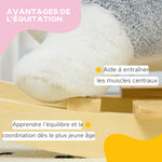 Husky à bascule pour enfants cheval à bascule jouet à bascule bébé 18-36 mois - musique poignées ceinture de sécurité
