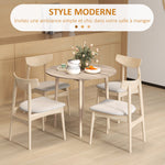 Folding dining table with 2 drop leaves - extendable round table - space-saving with wooden legs Ø89 x 73.5H cm
