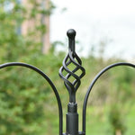 Mangiatoia per uccelli, stazione di alimentazione decorativa per uccelli selvatici con 4 ganci, 54,5 x 54,5 x 208 cm, nero