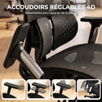 Ergonomic Office Chair, Reclining Mesh Desk Chair, Lumbar Support, 4D Armrests, Black