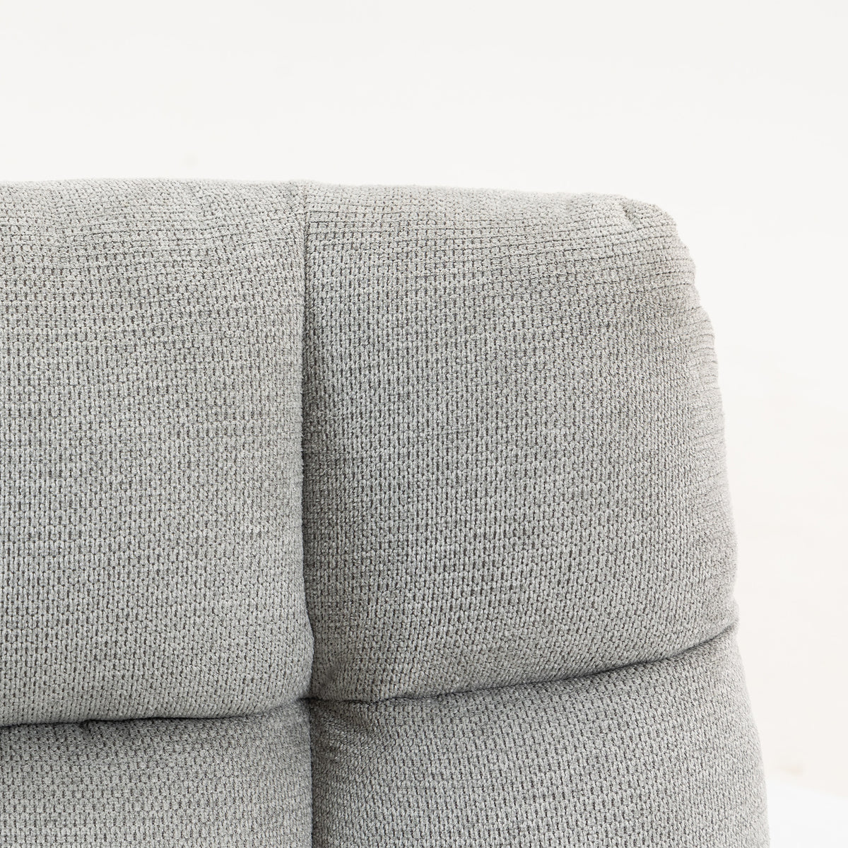 Poltrona da salotto senza braccioli, sedia girevole in tessuto ciniglia, seduta ampia, 75 x 95 x 90 cm grigio chiaro