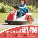 Auto-tamponneuse enfant 6V, rotation à 360°, voiture tamponneuse électrique enfant avec double moteur, musique et klaxon