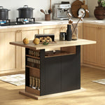Tavolo da pranzo isola centrale cucina con ampio piano di lavoro 4 persone armadietto 4 ante 110 x 70 x 75,5 cm nero