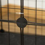 Enclos pour petits animaux, cage à lapin modulable 3 niveaux, 39 panneaux avec  rampes, en métal, 70 x 70 x 105 cm, noir