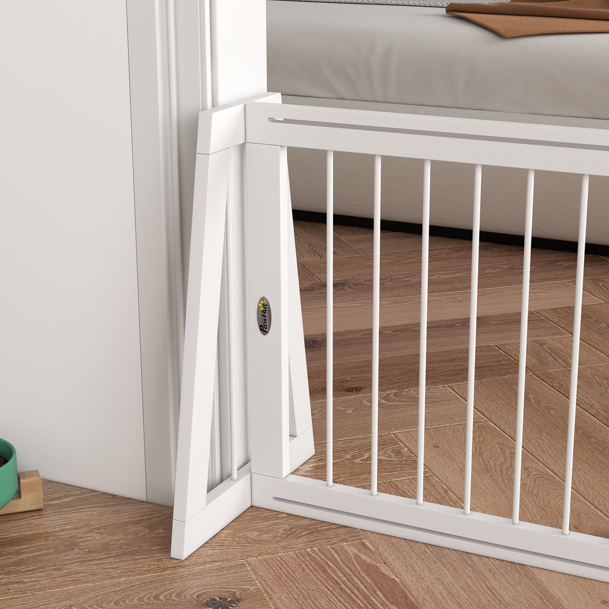Cancelletto di sicurezza per cani, barriera protettiva a 3 pannelli, estensibile 71-190 cm, in legno - bianco