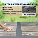 Table de jardin pour 4 à 6 personnes, table à manger extérieure avec plateau à effet bois, 140 x 80 x 72 cm, gris foncé