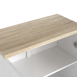 Buffet meuble cuisine rangement avec placard à portes et étagères réglables, 60 x 30 x 90 cm, blanc