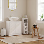 Meuble salle de bain sous Lavabo - meuble sous-vasque - placard 2 portes avec étagère blanc