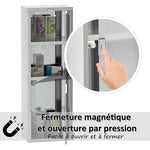 Armoire à Pharmacie 2 étagères 3 Niveaux 20L x 12l x 58H cm Porte Verre trempé Symbole Croix Acier INOX.