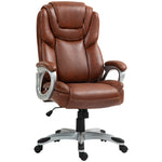 Chaise de bureau fauteuil de bureau avec fonction bascule roulettes pivotantes 360° 66 x 75,5 x 115,5-124,5 cm marron