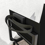 Range-bûches porte buche avec sac de transport et poignées pour intérieure, en métal robuste, 53 x 33 x 43 cm, noir